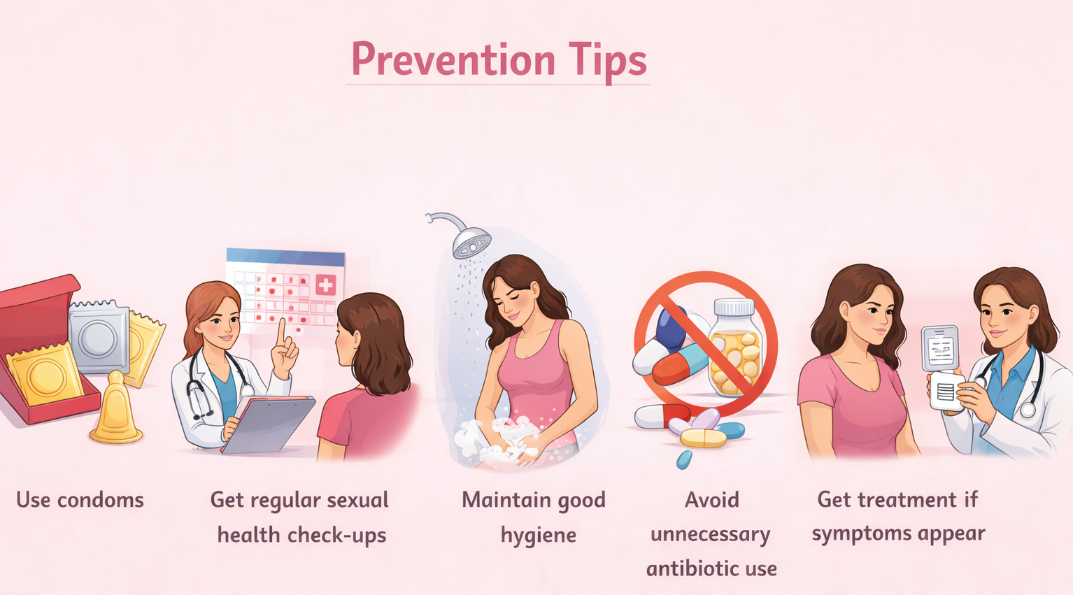 Infographic showing Ureaplasma prevention tips