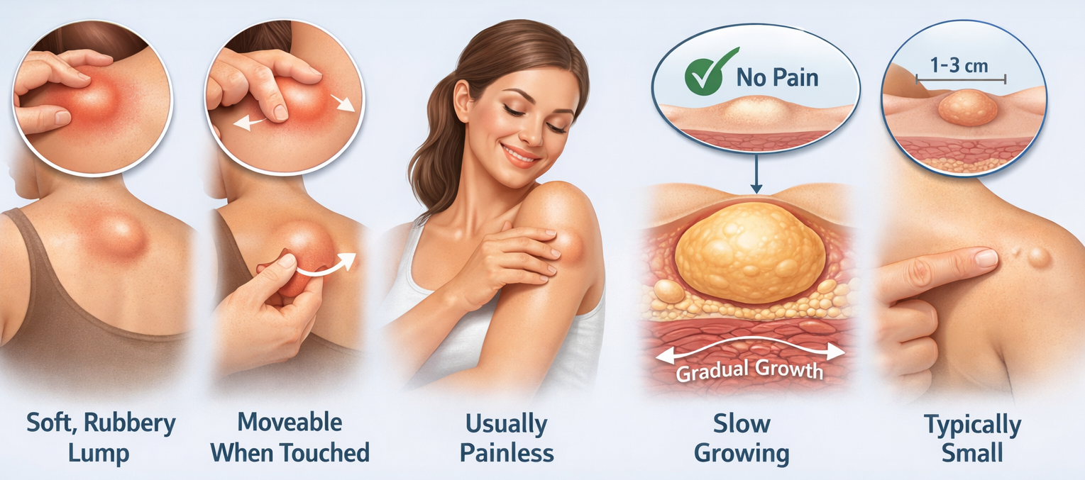 Lipoma Removal is often considered when symptoms like a soft, movable, painless lump that grows slowly under the skin begin to cause discomfort or concern.