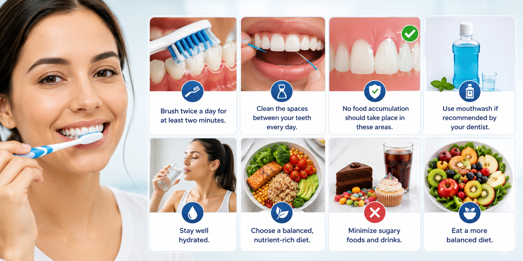 Infographic showing a daily gum care routine