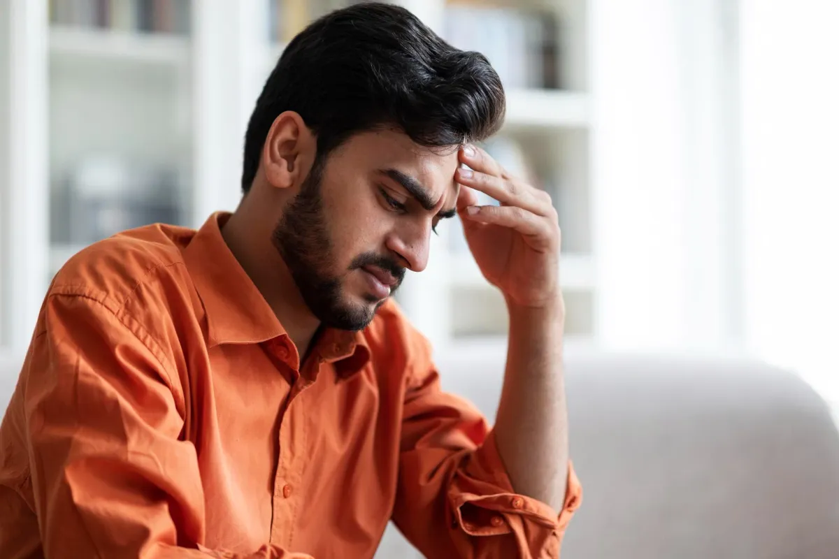 Manopause symptoms causing stress, fatigue, and emotional imbalance in men
